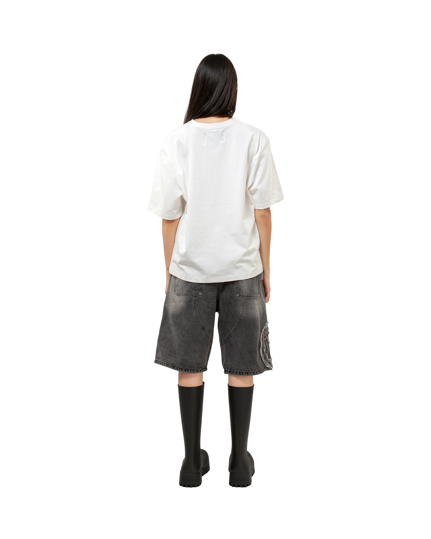 YEUTOPIA CARPENTER JORTS GREY WASHED