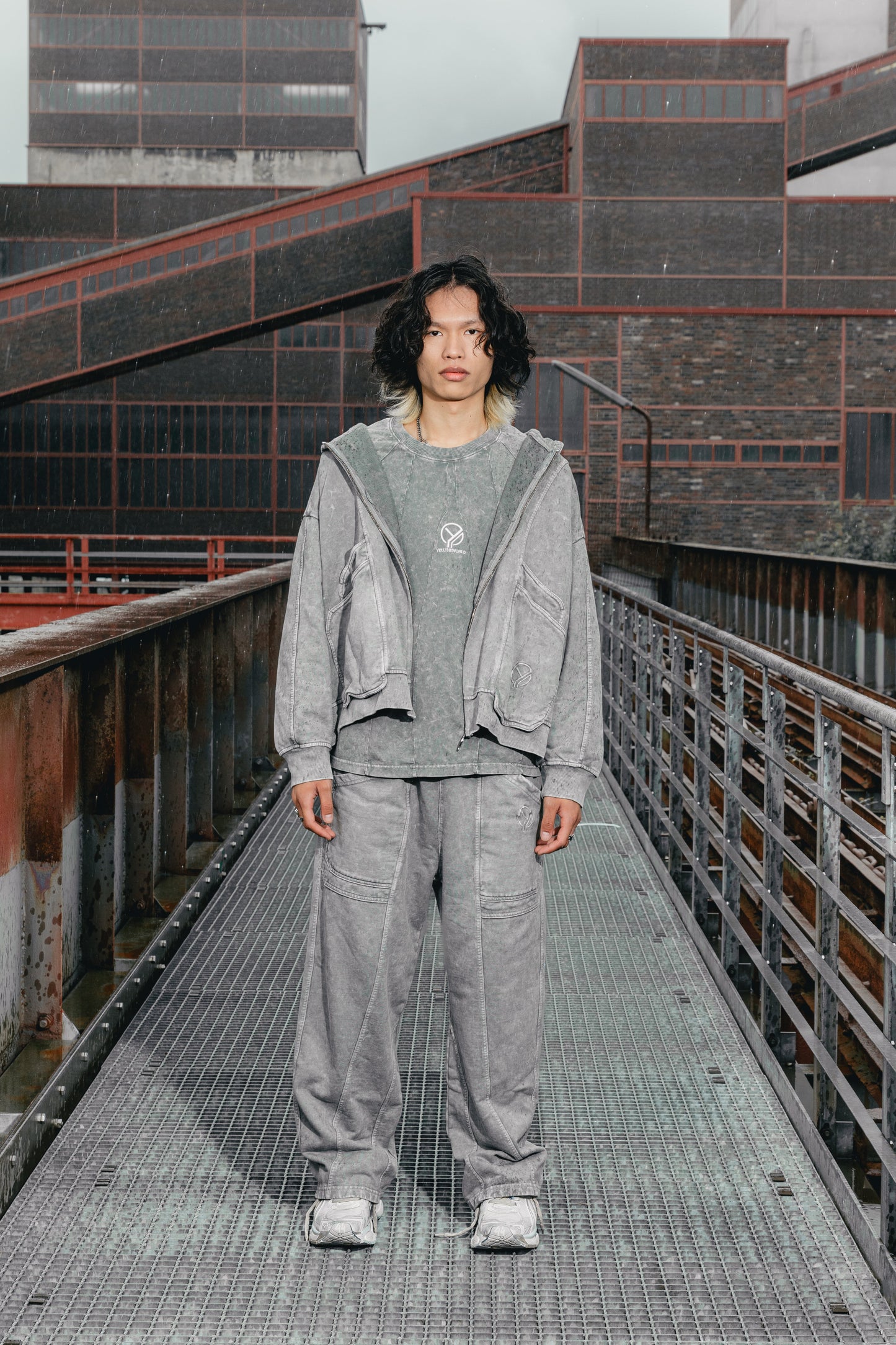 FUSION WASHED ZIP-JACKET GREY