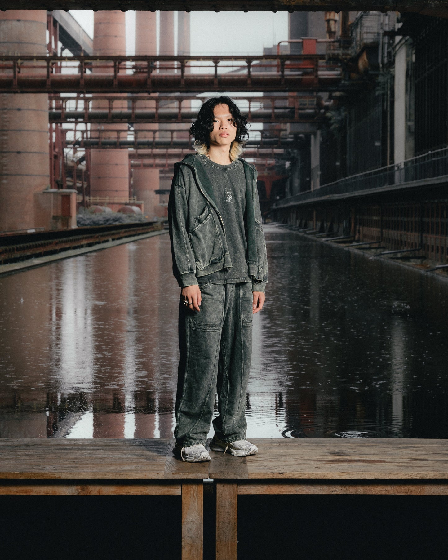 FUSION WASHED ZIP-JACKET GREEN
