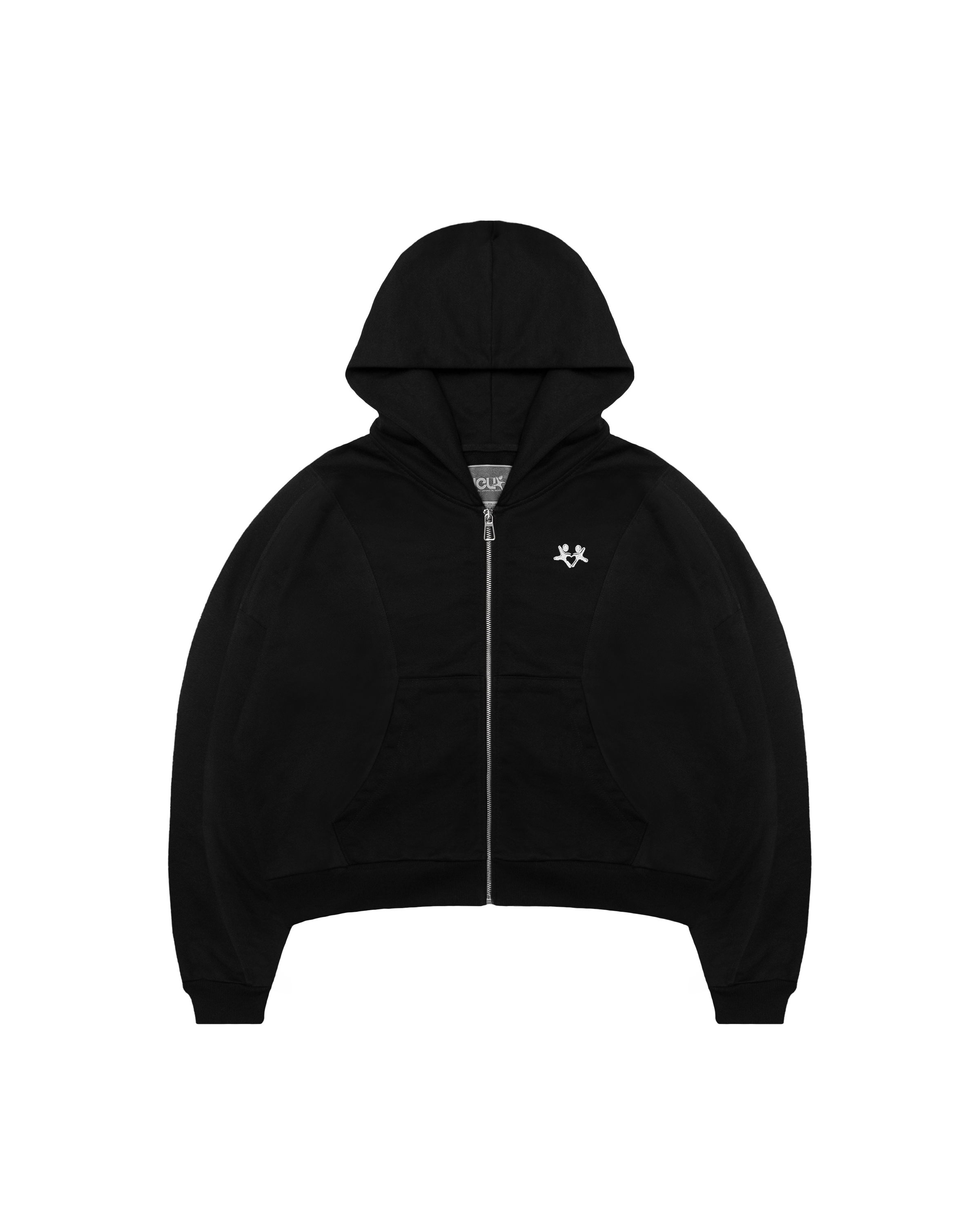 BASIC BLACK ZIP HOODIE