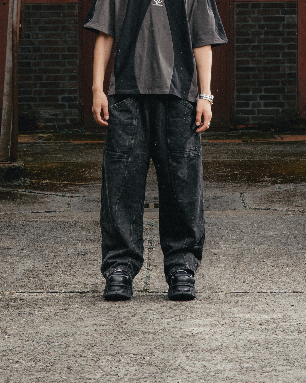 STELLAR CORE WASHED SWEATPANTS BLACK