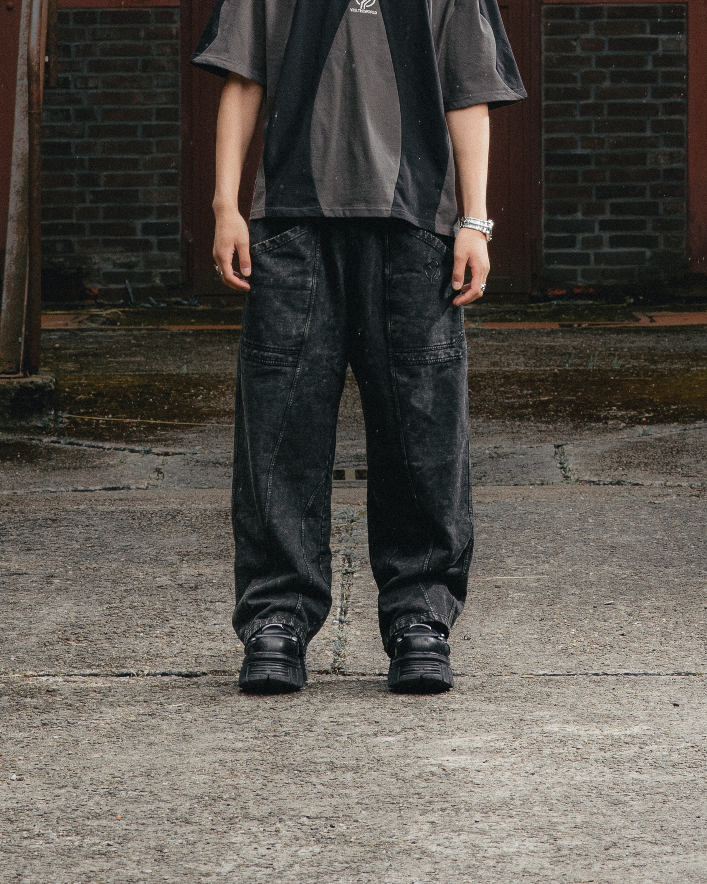 STELLAR CORE WASHED SWEATPANTS BLACK