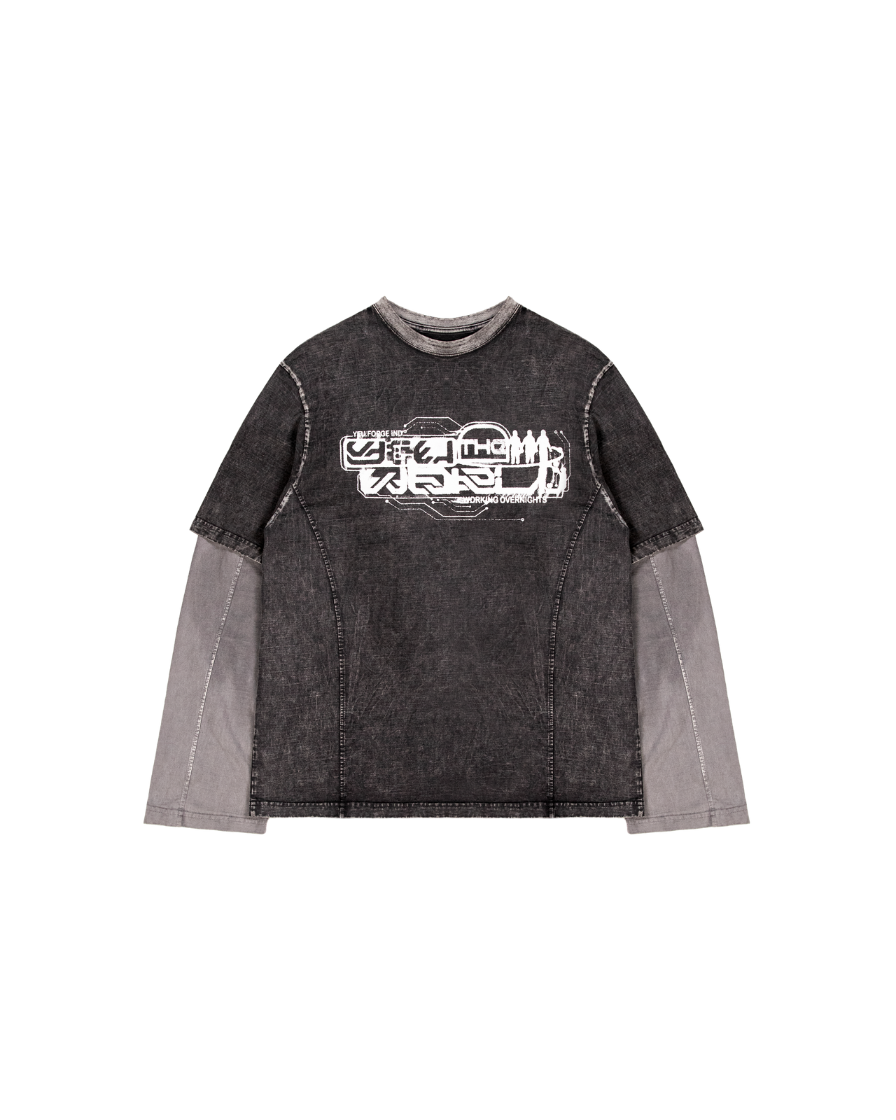 YEU FORGE IND. DOUBLE LAYERED LONGSLEEVE BLACK