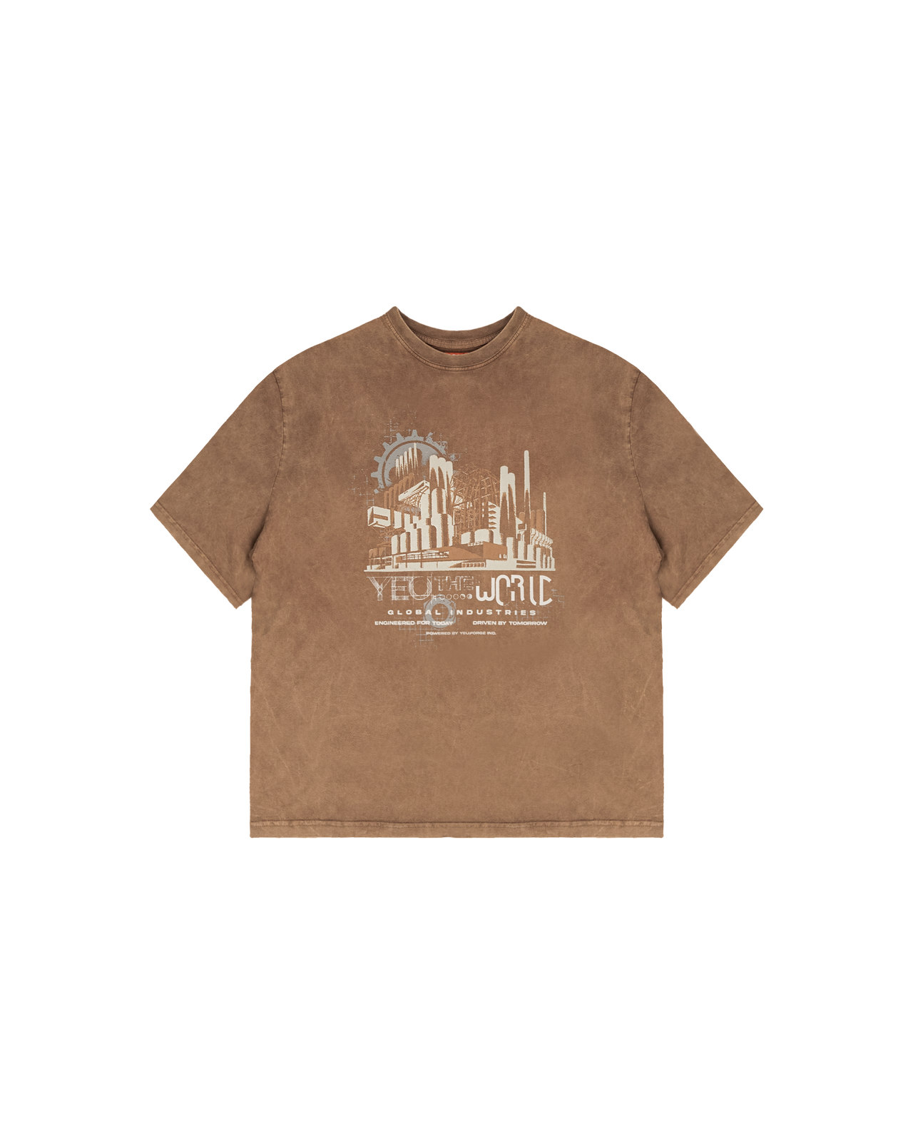 YEU GLOBAL INDUSTRIES T-SHIRT BROWN