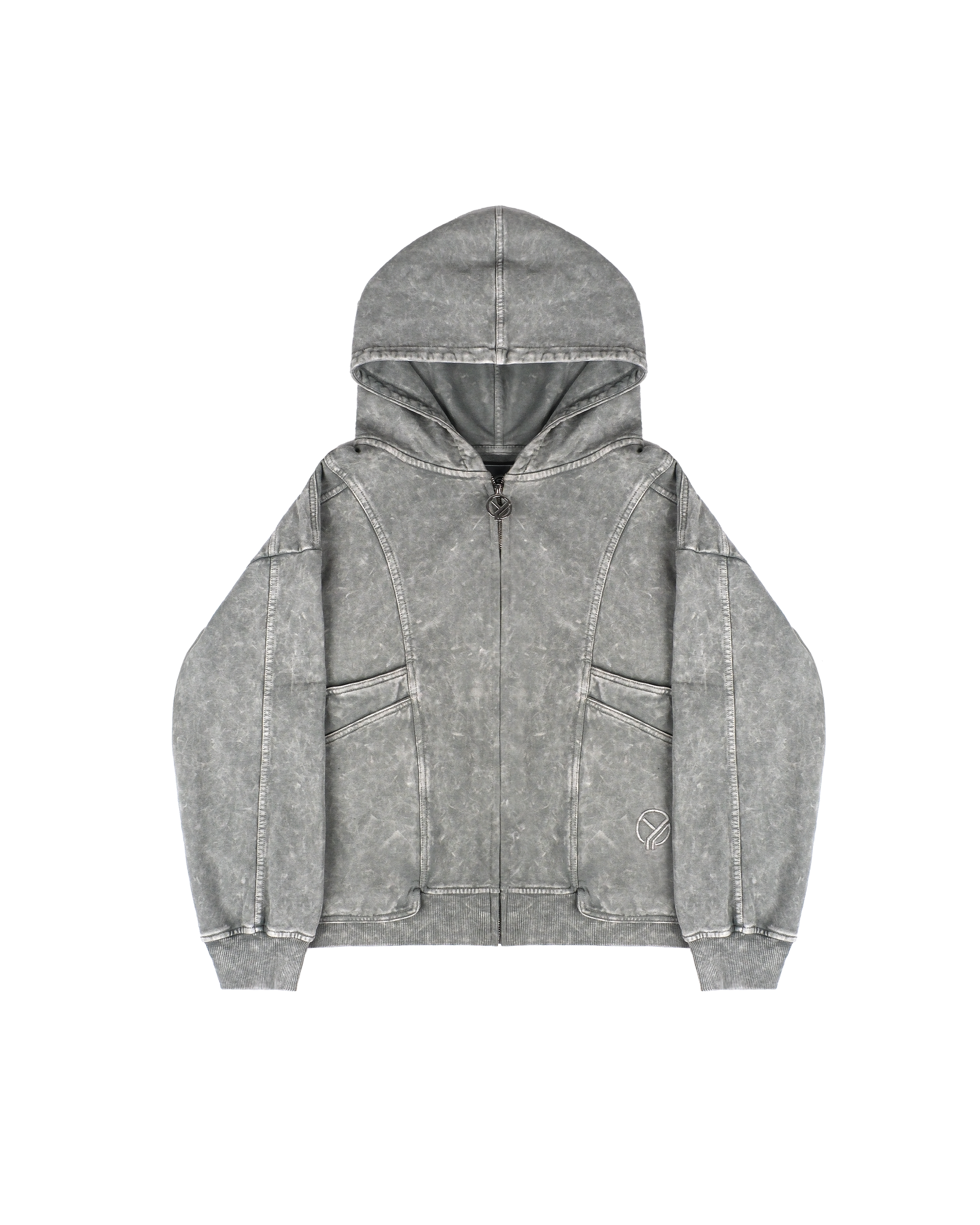 Fur zip up jacket andwang ジャケット 002 FUSION WASHED ZIP-JACKET GREY – YEU.theworld